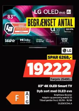 Power LG 83" 4K OLED Smart TV Dyb sort med OLED evo tilbud