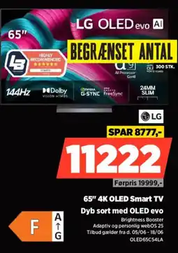 Power Lg 65" 4k oled smart tv dyb sort med oled evo tilbud