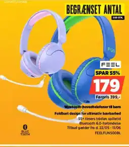 Power FEEL Bluetooth-hovedtelefoner til børn Foldbart design for ultimativ bærbarhed tilbud