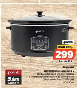 Power Point slowcooker stor digital slowcooker på tilbud