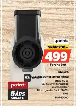 Power Point rivejern 5 farvede tilbehør til ethvert måltid tilbud