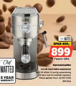 Power Chit MATTED Espressomaskine Lav de mest lækre espressoer tilbud