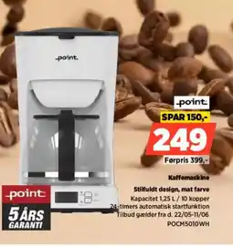 Power point Kaffemaskine Stilfuldt design, mat farve tilbud