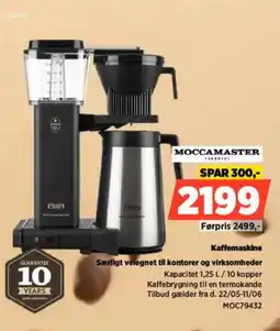 Power MOCCAMASTER H Kaffemaskine Særligt velegnet til kontorer og virksomheder tilbud