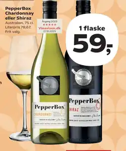 Kvickly PepperBox Chardonnay eller Shiraz tilbud