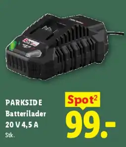 Lidl PARKSIDE Batterilader 20 V 4,5 A tilbud