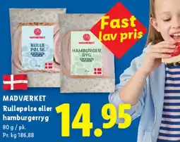 Lidl Rullepølse eller hamburgerryg tilbud