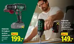 Lidl PARKSIDE Batteridreven bore- og skruemaskine 20 V tilbud