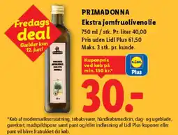 Lidl Primadonna Ekstra jomfruolivenolie tilbud