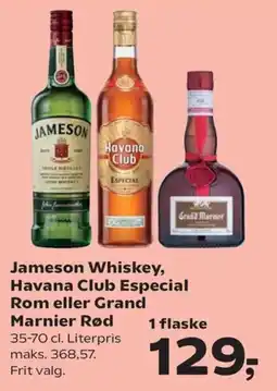 Kvickly Jameson Whiskey, Havana Club Especial Rom eller Grand Marnier Rød tilbud