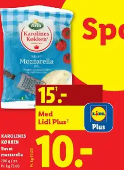 Lidl Karolines Køkken Revet Mozzarella tilbud
