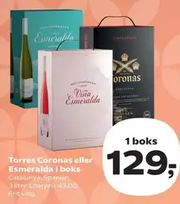 Kvickly Torres Coronas eller Esmeralda i boks tilbud