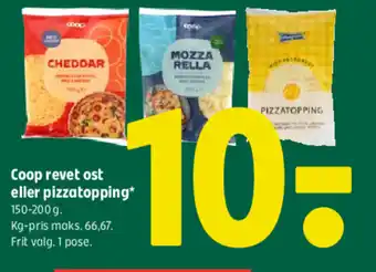 Coop revet ost eller pizzatopping