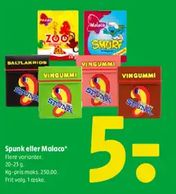 Coop 365 Spunk eller Malaco* tilbud