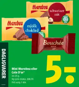 Coop 365 Mini Marabou eller Cote D'or⭑ tilbud