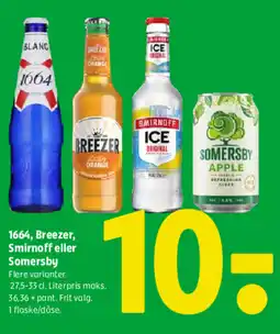 Coop 365 1664, Breezer, Smirnoff eller Somersby tilbud