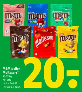 Coop 365 M&M's eller Maltesers* tilbud