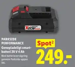 Lidl PARKSIDE PERFORMANCE Genopladeligt smartbatteri 20 V 4 Ah tilbud