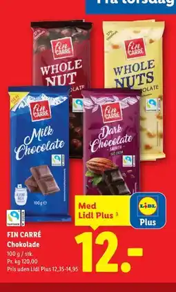 Lidl FIN CARRÉ Chokolade, App-pris tilbud