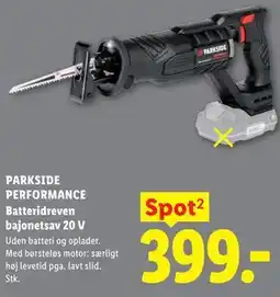 Lidl PARKSIDE PERFORMANCE Batteridreven bajonetsav 20 V tilbud