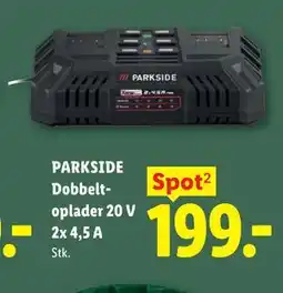 Lidl PARKSIDE Dobbeltoplader 20 V 2x 4,5 A tilbud