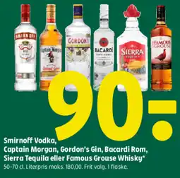 Coop 365 Smirnoff Vodka, Captain Morgan, Gordon's Gin, Bacardi Rom, Sierra Tequila eller Famous Grouse Whisky* tilbud