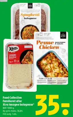 Coop 365 Food Collective familieret eller Xtra lasagne bolognese* tilbud