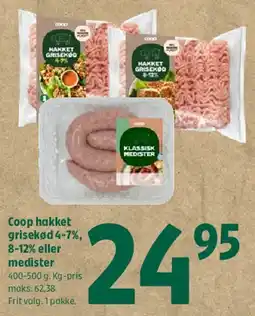 Coop 365 Coop hakket grisekød eller medister tilbud