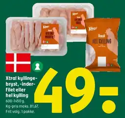Coop 365 Xtra! kyllingebryst / inderfilet / hel kylling tilbud