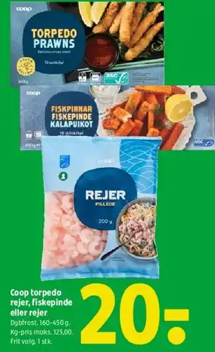 Coop 365 Coop torpedo rejer eller fiskepinde tilbud