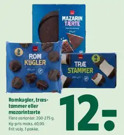 Coop 365 Romkugler, træstammer eller mazarintærte tilbud