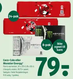 Coop 365 Coca-Cola eller Monster Energy (pakke) tilbud