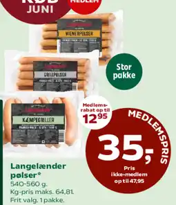 Coop 365 Langelænder pølser* tilbud