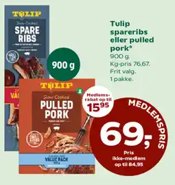 Coop 365 Tulip spareribs eller pulled pork* tilbud