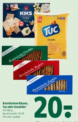 Coop 365 Bornholmerkiksen, Tuc eller Ostekiks* tilbud