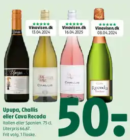 Coop 365 Upupa, Challis eller Cava Recoda tilbud