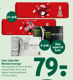 Coop 365 Coca-Cola eller Monster Energy* tilbud