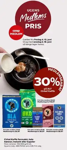 SuperBrugsen Cirkel Kaffe tilbud