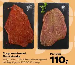 SuperBrugsen Coop marineret flanksteaks tilbud