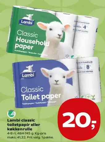 SuperBrugsen Lambi classic toiletpapir eller køkkenrulle tilbud
