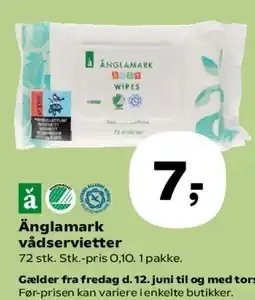 Kvickly Änglamark vådservietter tilbud