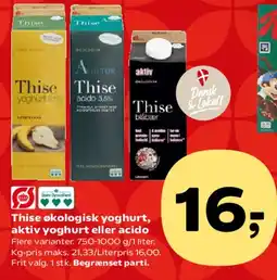 Kvickly Thise økologisk yoghurt tilbud