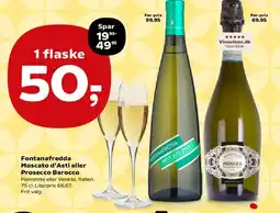 Kvickly Fontanafredda Moscato d'Asti / Prosecco Barocco tilbud