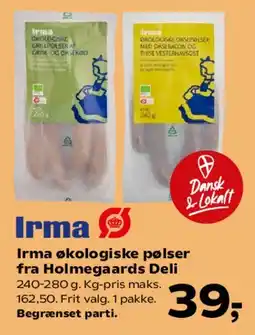 Kvickly Irma økologiske pølser fra Holmegaards Deli tilbud