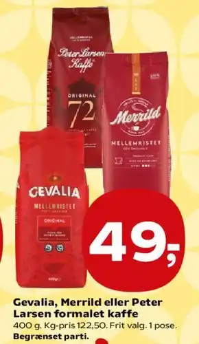 Gevalia, Merrild eller Peter Larsen formalet kaffe