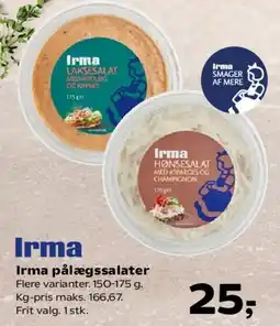 Kvickly Irma pålægssalater tilbud