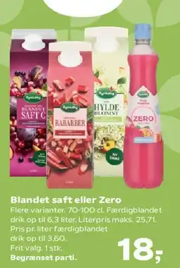 Kvickly Blandet saft eller Zero tilbud