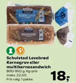 Kvickly Schulstad Levebrød Kernegrov eller multikernesandwich tilbud