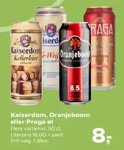 Kvickly Kaiserdom, Oranjeboom eller Praga øl tilbud
