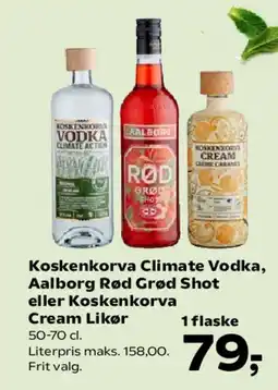 Kvickly Koskenkorva Climate Vodka, Aalborg Rød Shot eller Koskenkorva Cream Likør tilbud